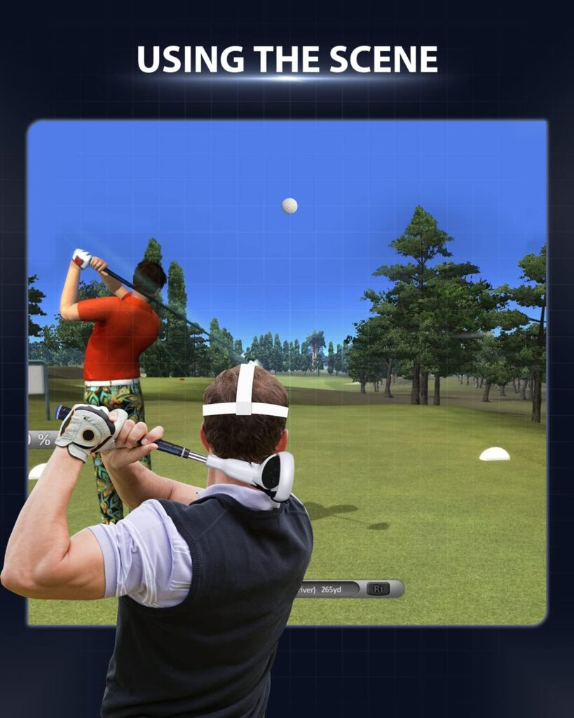 Amavasion VR Golf Club Handle Accessories Compatible with Meta/Oculus Quest 2 Enhance Immersive VR Game Experience (Black/Blue)