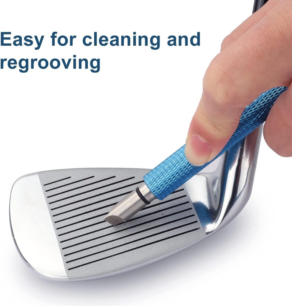 Bulex Golf Club Groove Sharpener, Re-Grooving Tool and Cleaner for Wedges  Irons - Generate Optimal Backspin - Suitable for U  V-Grooves