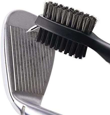 Xintan Tiger Pack of 2 Golf Club Brush Groove Cleaner with Retractable Zip-line and Aluminum Carabiner Cleaning Tools