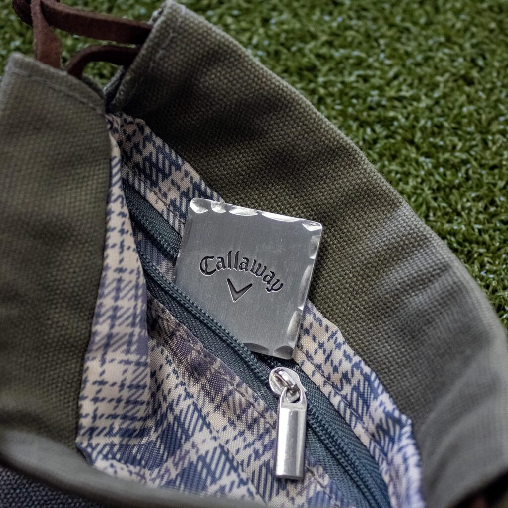Callaway Heritage Golf Accessories Kit - Features a Premium Club Brush, valuables Pouch, tees and a Gold and Silver Metal Golf Ball Marker