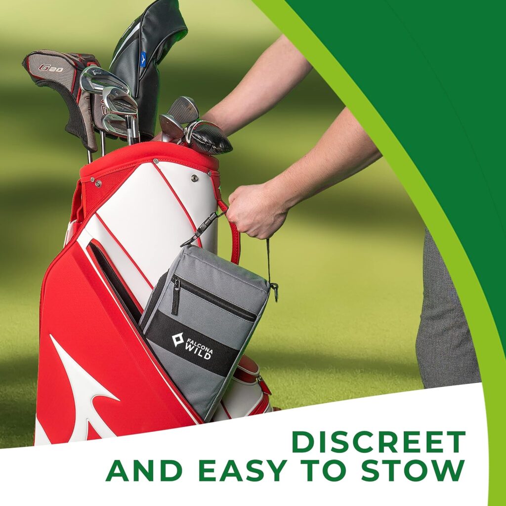 Falcona Wild Golf Cooler Bag Plus 2 Ice Packs - Keeps Drinks Cold for Hours - Holds 6 Beer Cans or 2 Wine Bottles - Fits Discreetly in Golf Bags - Insulated Beer Sleeve and Cooler