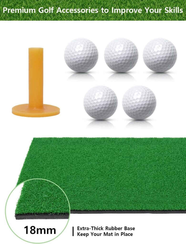 Golf Practice Net, 10x7ft Golf Hitting Aids Nets for Backyard Driving Chipping, Home Golf Swing Training with Targets /1 Golf Mat / 5 Golf Balls / 1 Golf Tees/Bag - Men Indoor Outdoor Sports Game