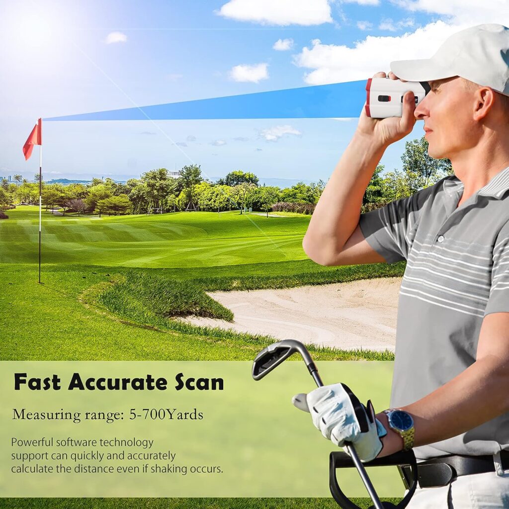 Hawkray Golf Laser Rangefinder with Slope 700Yards, USB Rechargeable Golf Laser Rangefinder with Flag Acquisition, External Slope Switch for Golf Tournament Legal, 6X Magnification