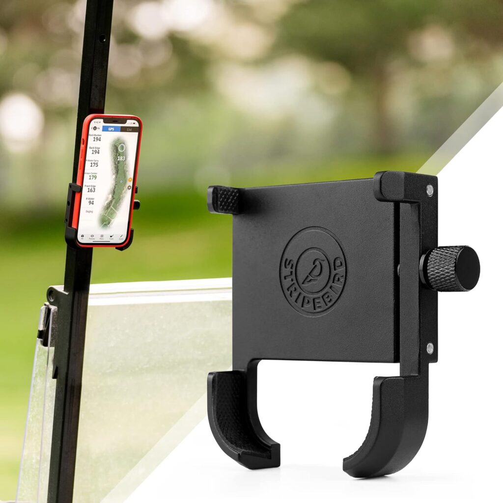 Stripebird - Original Golf Magnetic Phone Holder - for Golfers with Phones - Slim Smartphone Mount - Store and Access Device While You Golf - Ultra Strength Magnet Cell Phone Caddy