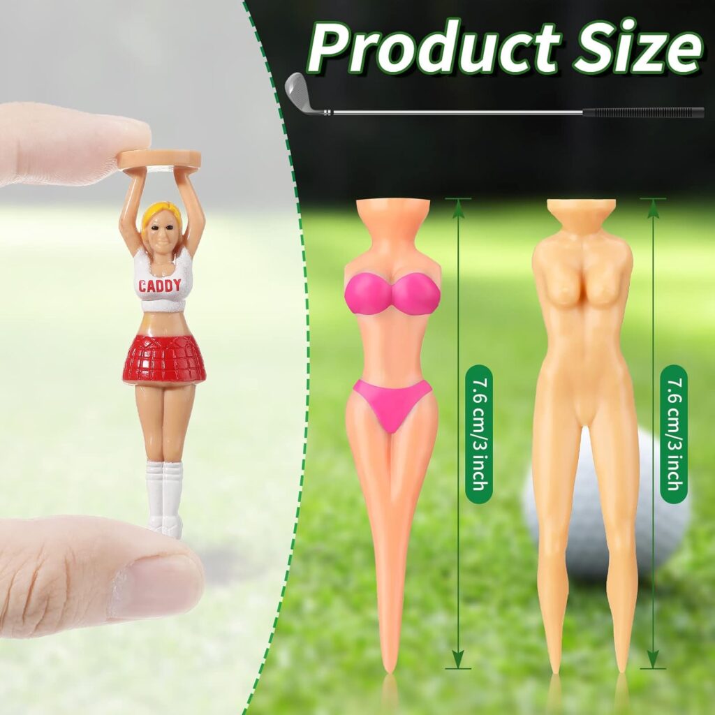 12 Pieces Funny Golf Tees 8 cm/ 3.15 Inch Colorful Bikini Golf Tees Ladies Golf Tees Plastic Golf Tees Girl Funny Golf Accessories for Men Women Golf Training Birthday Presents