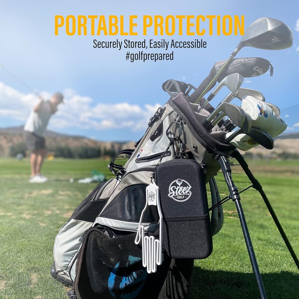Amazon.com : Steez Golf Accessory Case - Golf Bag Organizer. Airtight, Water-Resistant, Protective Hard Case for Phone, Tees, Ball Markers, Repair Tools, and Golf Essentials. Removable Golf Glove Hanger/Dryer : Sports  Outdoors