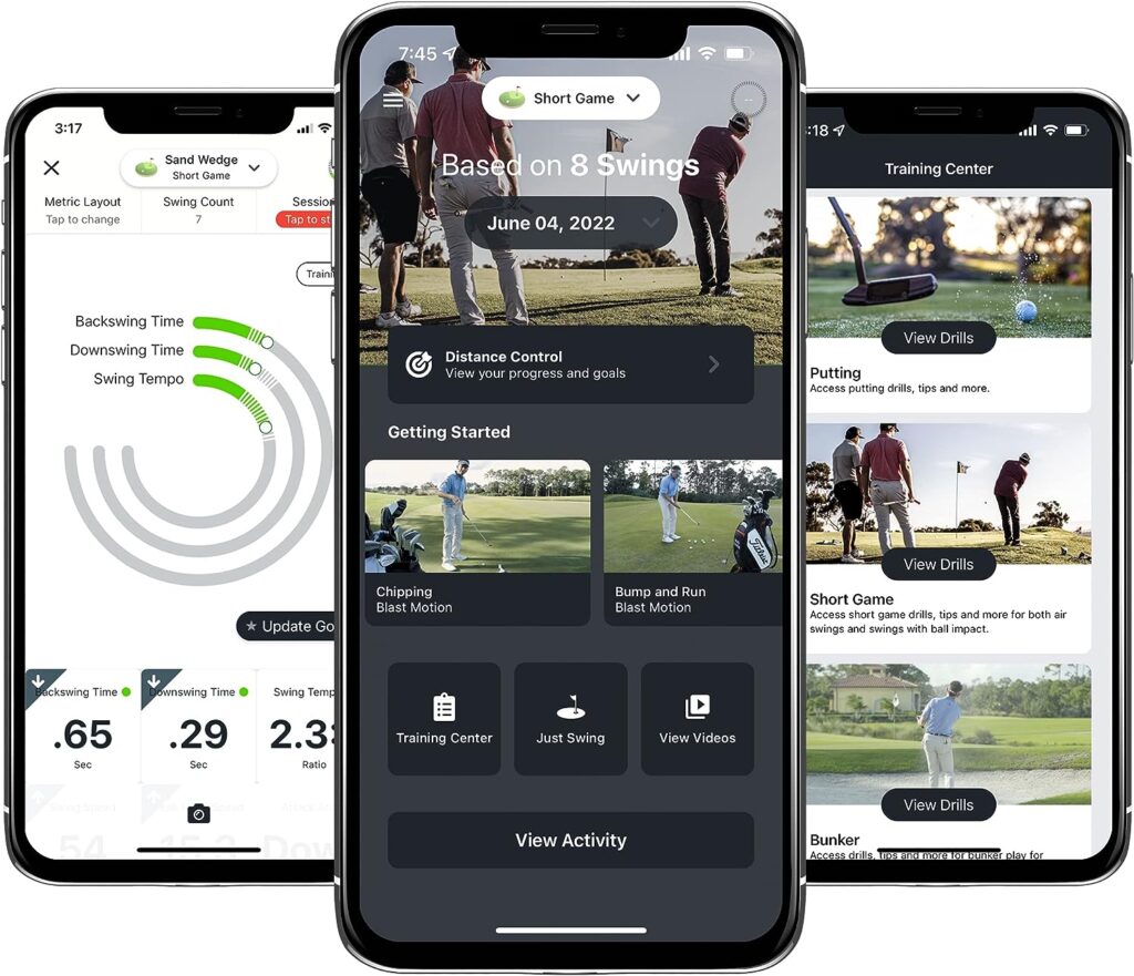Blast Golf - Swing and Stroke Analyzer (Sensor) I Captures Putting, Full Swing, Short Game Bunker Modes, Air Mode, Slo-Mo Video Capture, App Enabled (iOS Android Compatible)