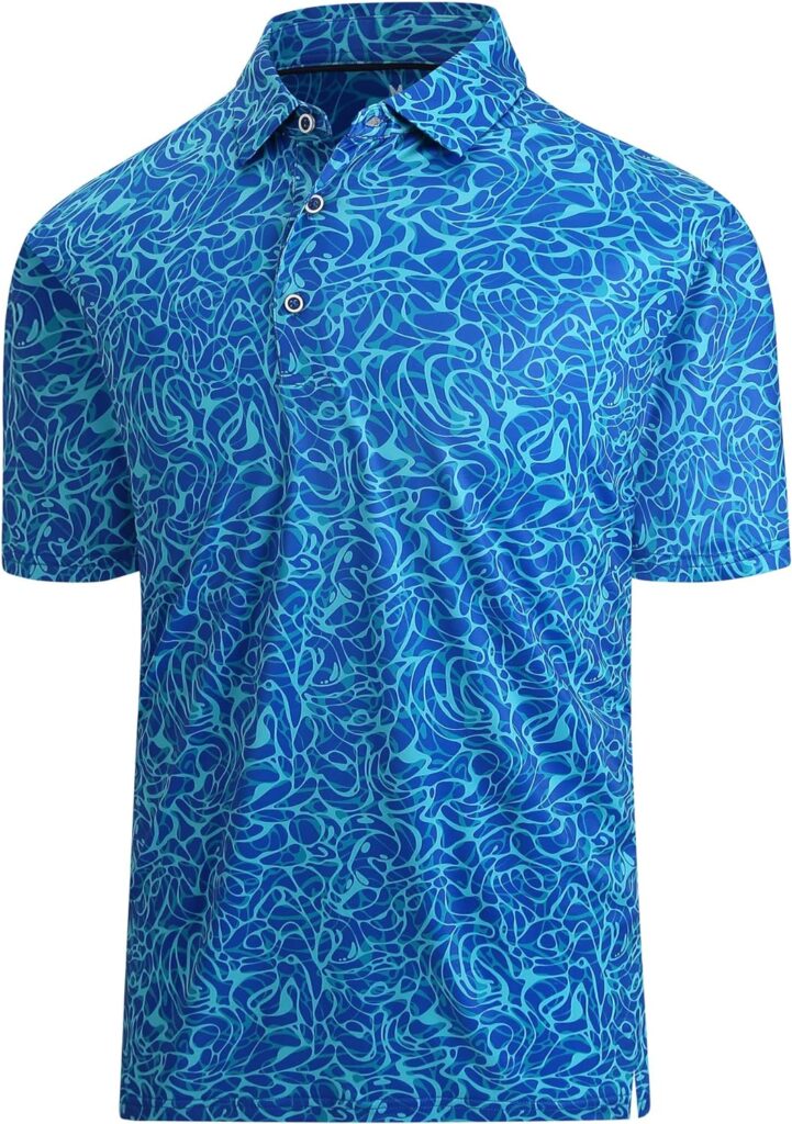 Damipow Premium Golf Shirts for Men Dry Fit Performance Polo Short Sleeve Collared Shirt