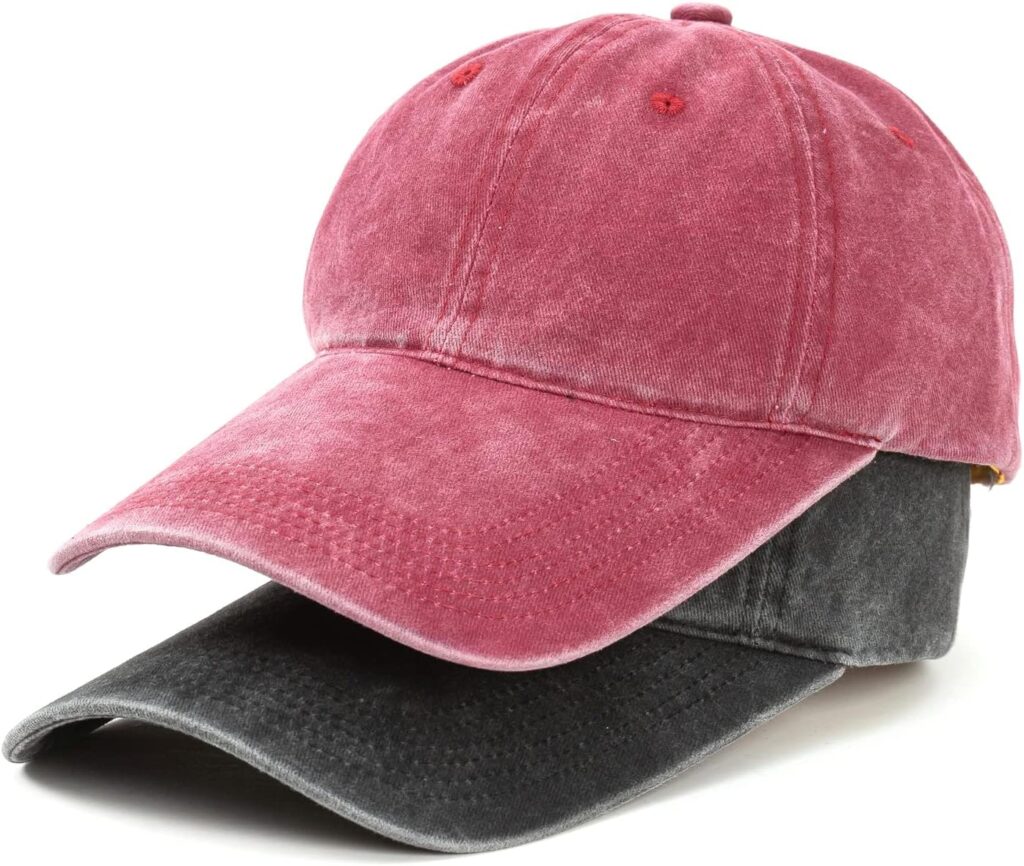 Dzhiki Multicolor Pack of Washed Cotton Long Visor Unstructured Unisex Baseball Caps