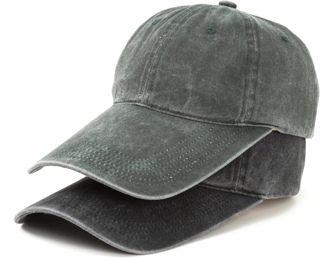 Dzhiki Multicolor Pack of Washed Cotton Long Visor Unstructured Unisex Baseball Caps