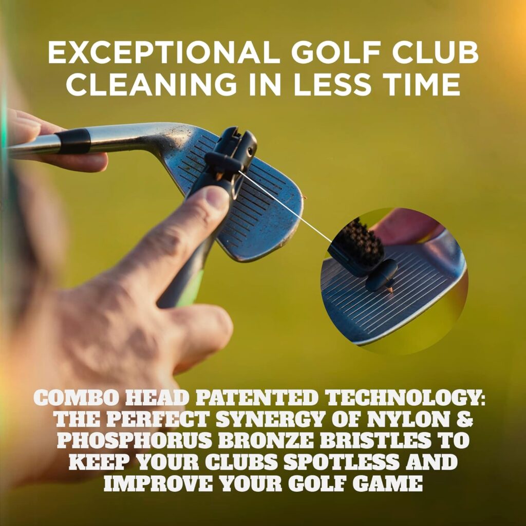 Frogger BrushPro Golf Club Cleaner with Ergonomic Grip and Retractable Cord | Sturdy Golf Brush and Groove Cleaner with Advanced Scrub Cleaning Technology for Professional Golfers