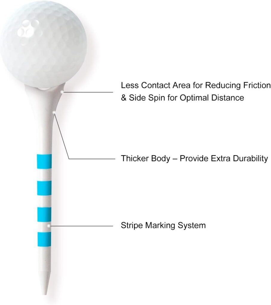 Full Choice Plastic Golf Tees 100 Pack (2-3/4 / 3-1/4) - Durable  Long-Lasting, Reduce Friction  Increase Distance, Golf Accessories Golf Plastic Tees