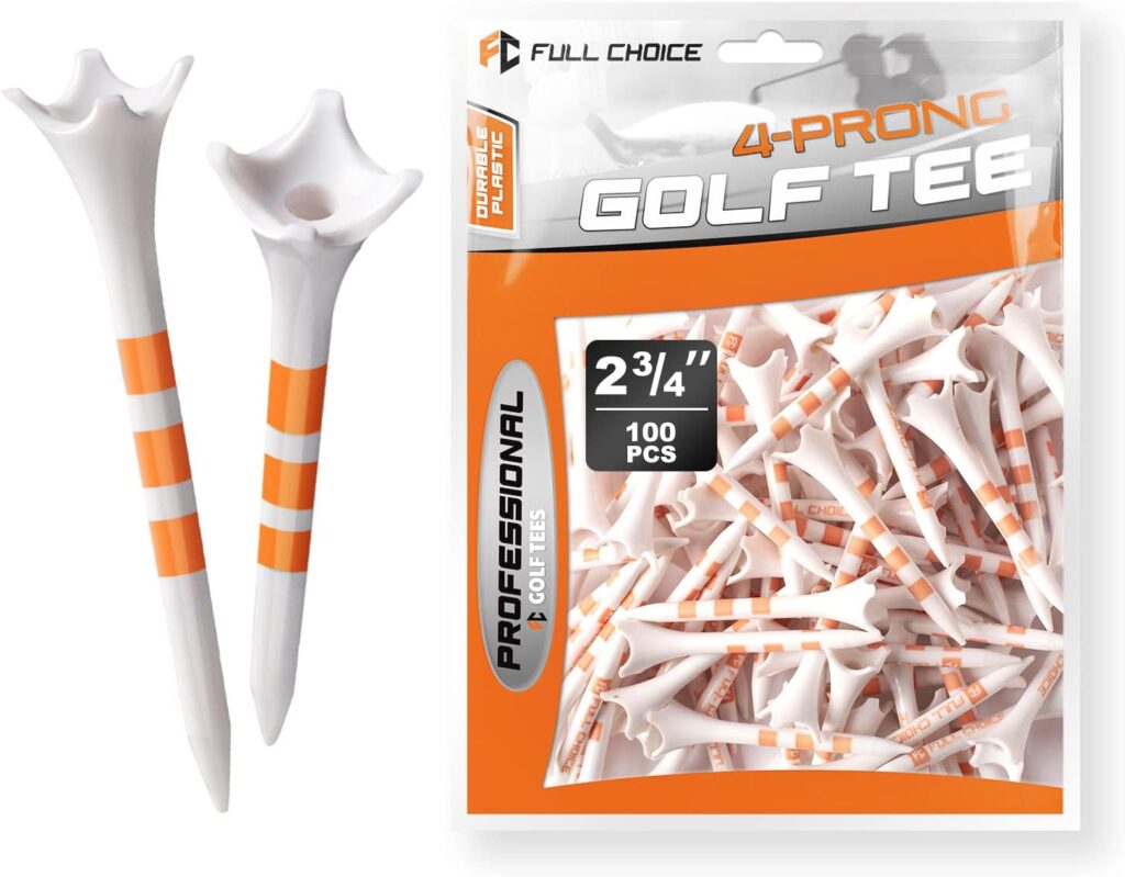 Full Choice Plastic Golf Tees 100 Pack (2-3/4 / 3-1/4) - Durable  Long-Lasting, Reduce Friction  Increase Distance, Golf Accessories Golf Plastic Tees