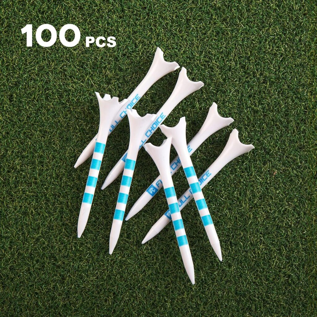 Full Choice Plastic Golf Tees 100 Pack (2-3/4 / 3-1/4) - Durable  Long-Lasting, Reduce Friction  Increase Distance, Golf Accessories Golf Plastic Tees