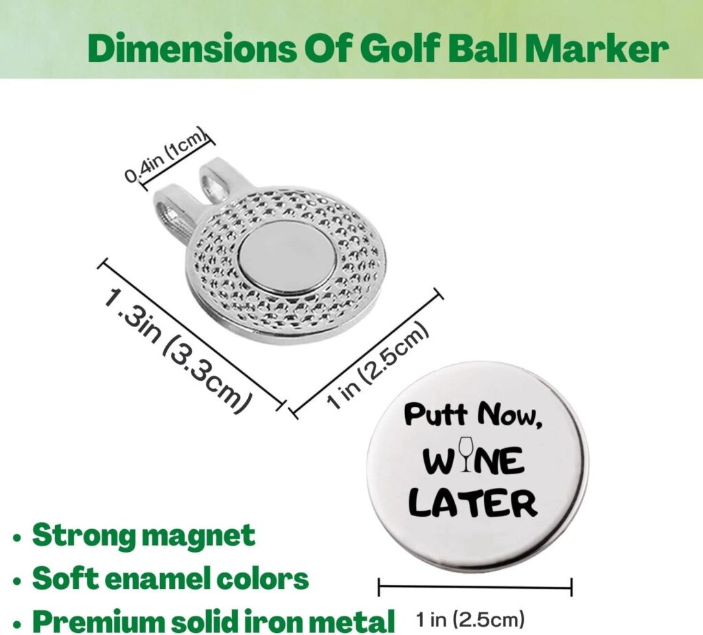 Funny Golf Ball Marker with Magnetic Hat Clip, A Perfect Golf Gift for Men or Women - Golf Accessories for Men or Women, Sliver