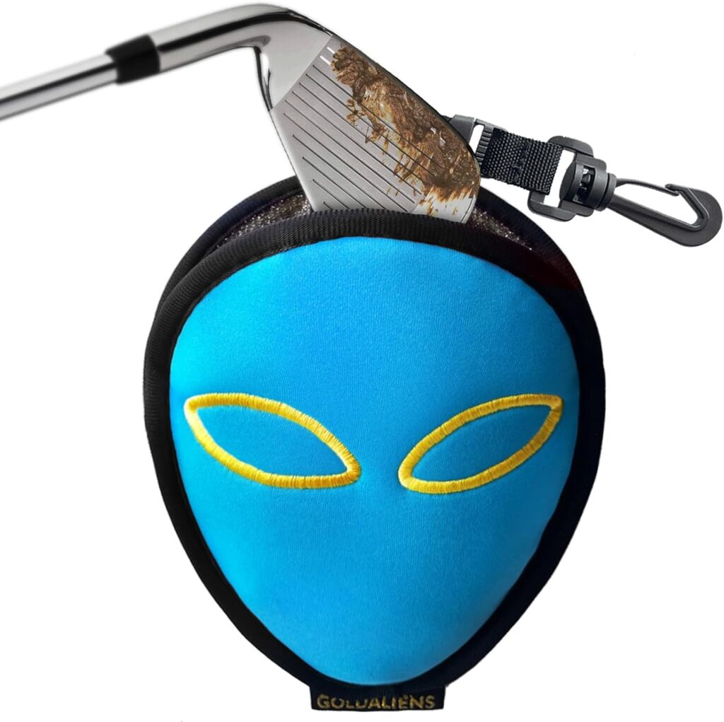 GOLDALIENS Golf Club Cleaner  Ball Cleaning Bag,Original Three-Layer Fabric Waterproof Technology,Golfers Ultimate Green Clean Scrub Equipment Accessories,Removable Clips to Support Machine Washing