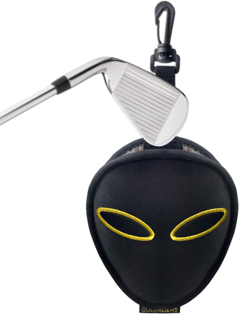 GOLDALIENS Golf Club Cleaner  Ball Cleaning Bag,Original Three-Layer Fabric Waterproof Technology,Golfers Ultimate Green Clean Scrub Equipment Accessories,Removable Clips to Support Machine Washing