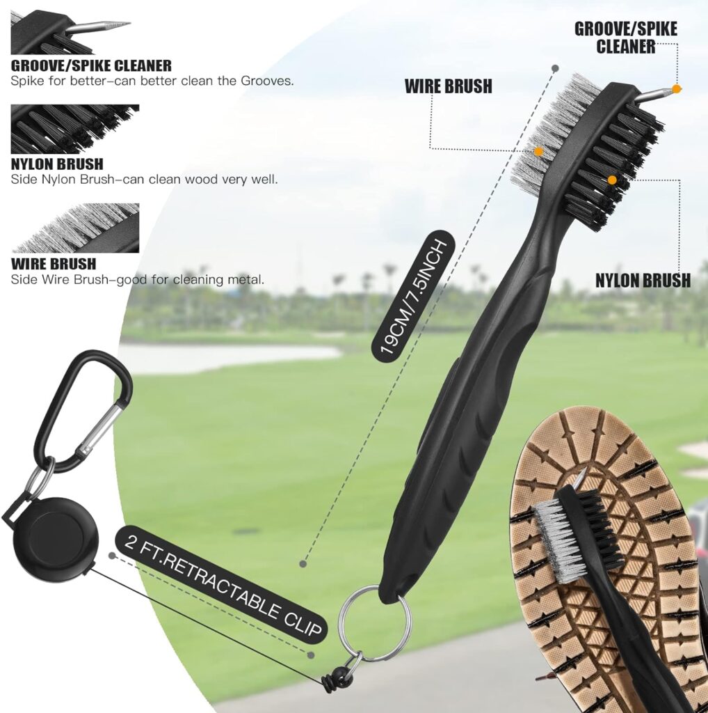 Golf Club Cleaning Kit Includes 3 Golf Towel with Clip, Golf Brush, Divot Repair Tool, 3 Golf Ball, 2 Golf Ball Alignment Kit, 3 Markers, 240 Golf Tees Golf Bag Accessories for Men Women Cleaner Tools