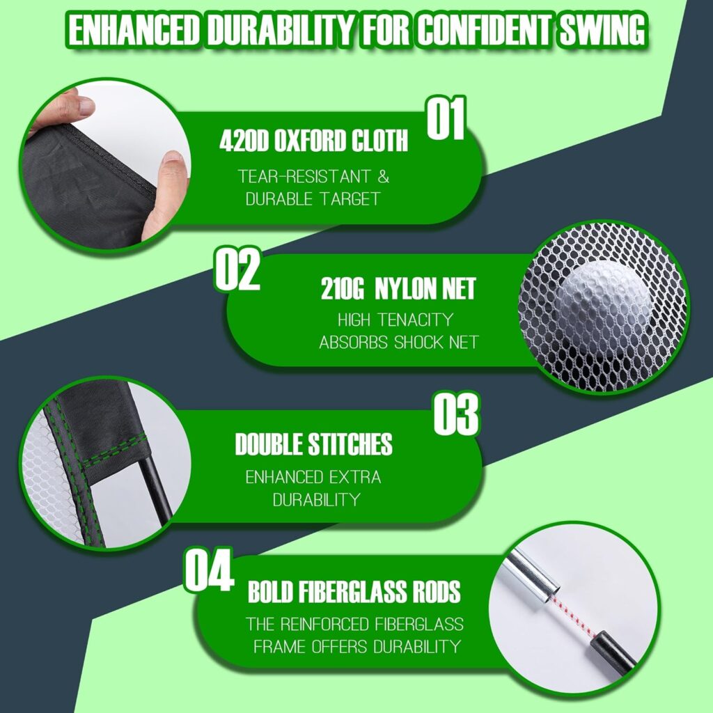 Golf Net, 10x7ft Golf Practice Net Backyard Driving, Golf Driving Range, Golf Swing Net, All in 1 Home Golf Hitting Aid Nets with Target/Golf Mat/Balls/Tee/Bag - Gift for Men boy/Golf Lovers