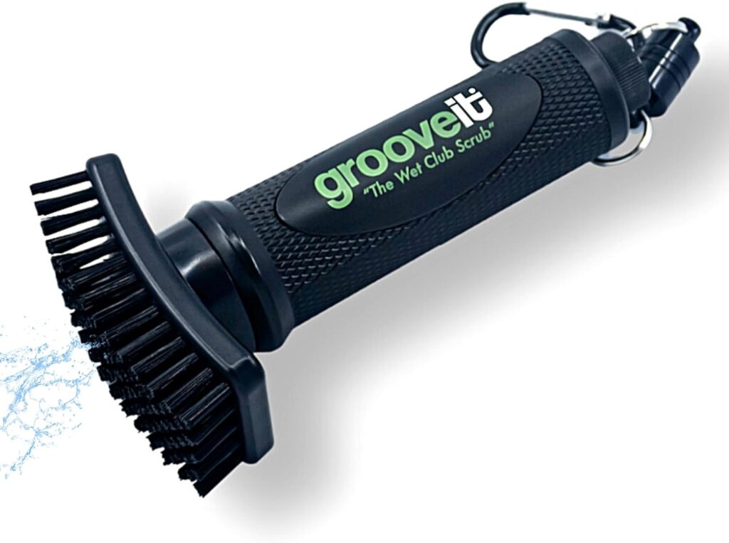 Grooveit The Wet Club Scrub - 3-Year Warranty, Magnetic  Anti-Leak - Golf Club Head Groove Cleaner, Golf Ball Cleaner, Shoe Brush, Wedge Polishing Cleaning Kit - Golf Bag Accessories