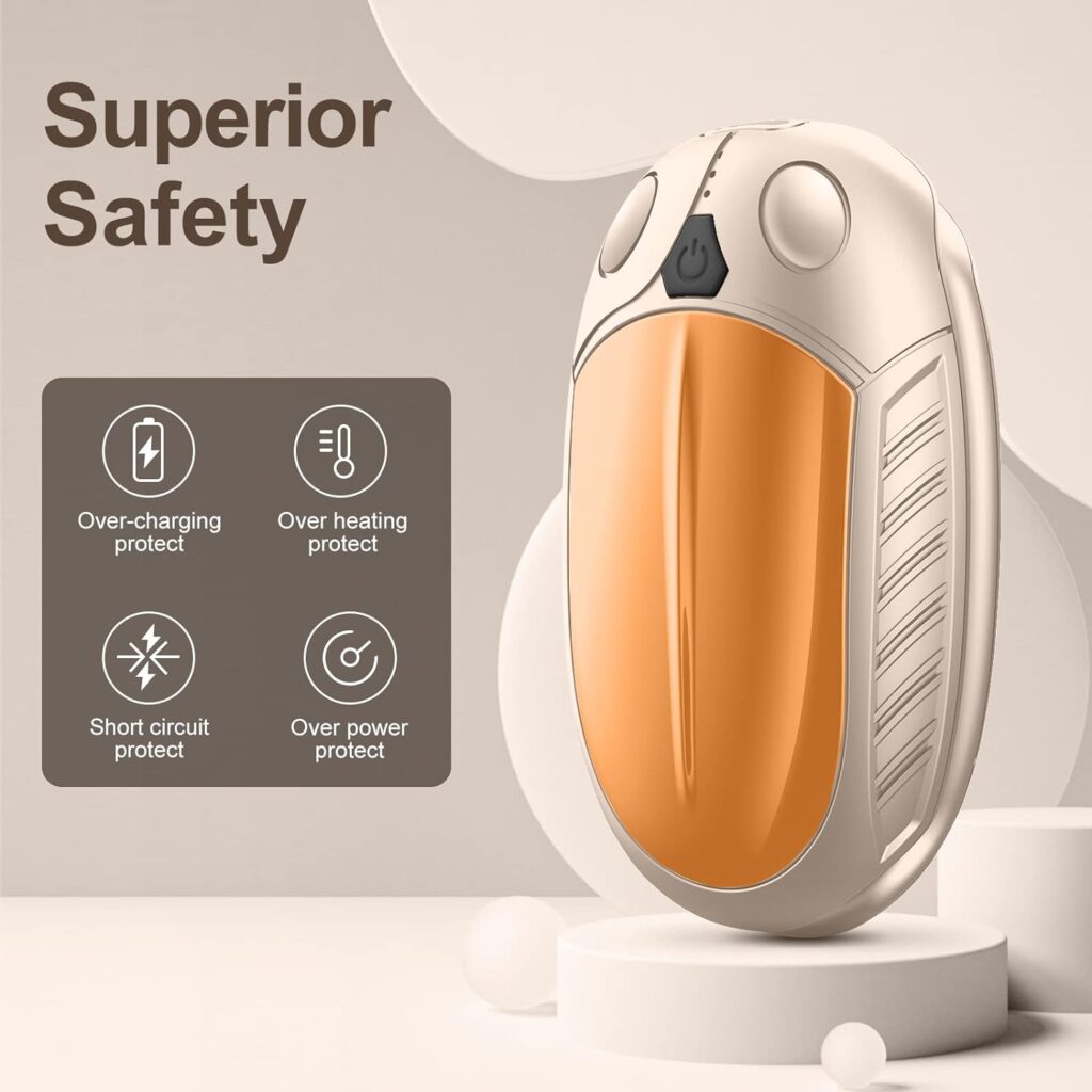 Hand Warmers Rechargeable 2 Pack, AI Temperature Control Pocket Size Electric Handwarmers, Quick Charge Portable Hand Warmer Great Gift for Christmas Outdoors, Hunting, Golf, Camping