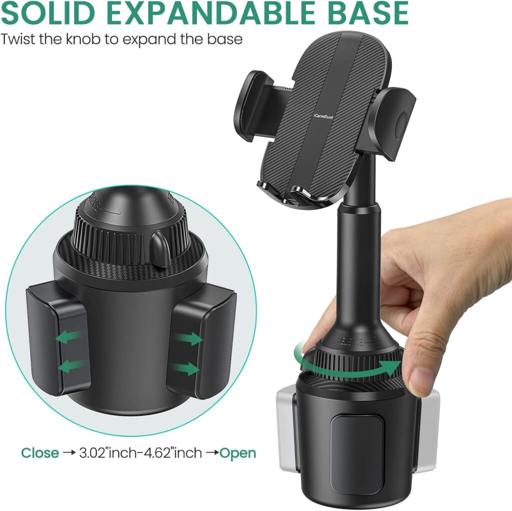 ICARMOUNT Golf Cart Phone Holder, Golf Cart Accessories Universal Cup Holder Phone Mount for All 4.7-6.8 Cell Phones, Fit EZGO Club Car Yamaha and Car, Truck, etc