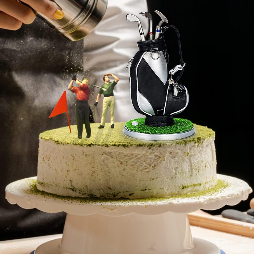 Jishi Golf Pen Holder for Office Desk Decor, Unique Gifts for Men Boss Dad Golfers Coworkers, Desktop Mini Golf Pencil Cup Caddy Organizer Cool Work Desk Accessories Gadgets Fun Novelty Birthday Gifts