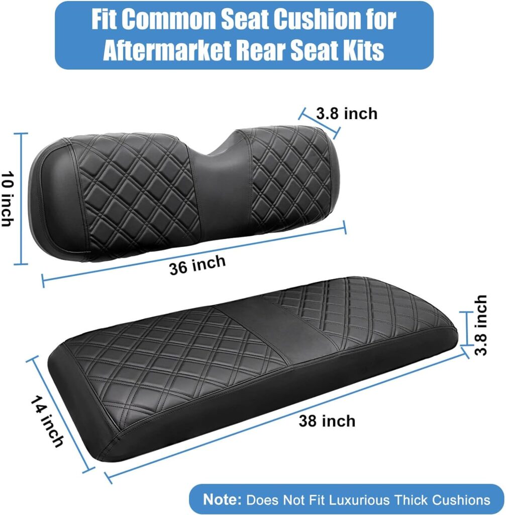 MOSNAI Club Car DS Pre-2000 Front Seat Covers and Golf Cart Rear Seat Covers, Concave and Convex Design, Thick Vinyl Leather Comfortable, Breathable  Easy to Clean