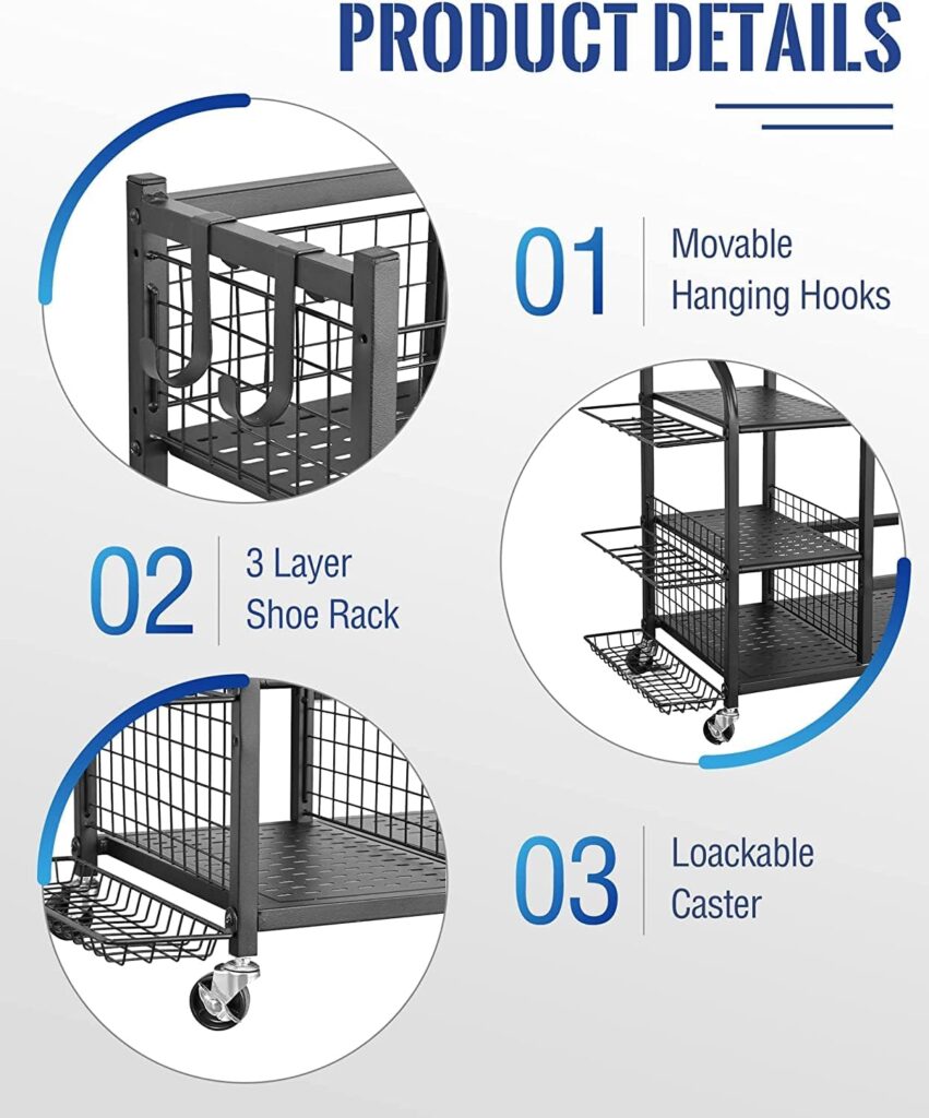 Mythinglogic Golf Storage Garage Organizer, Golf Bag Storage Stand and Other Golfing Equipment Rack, Extra Storage Rack for Golf Clubs