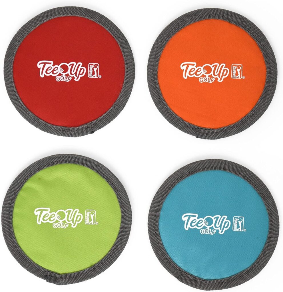 PGA Tour Tee-UP Golf Practice Disc Targets, Multi Color, 5 Diameter, 4 Pack