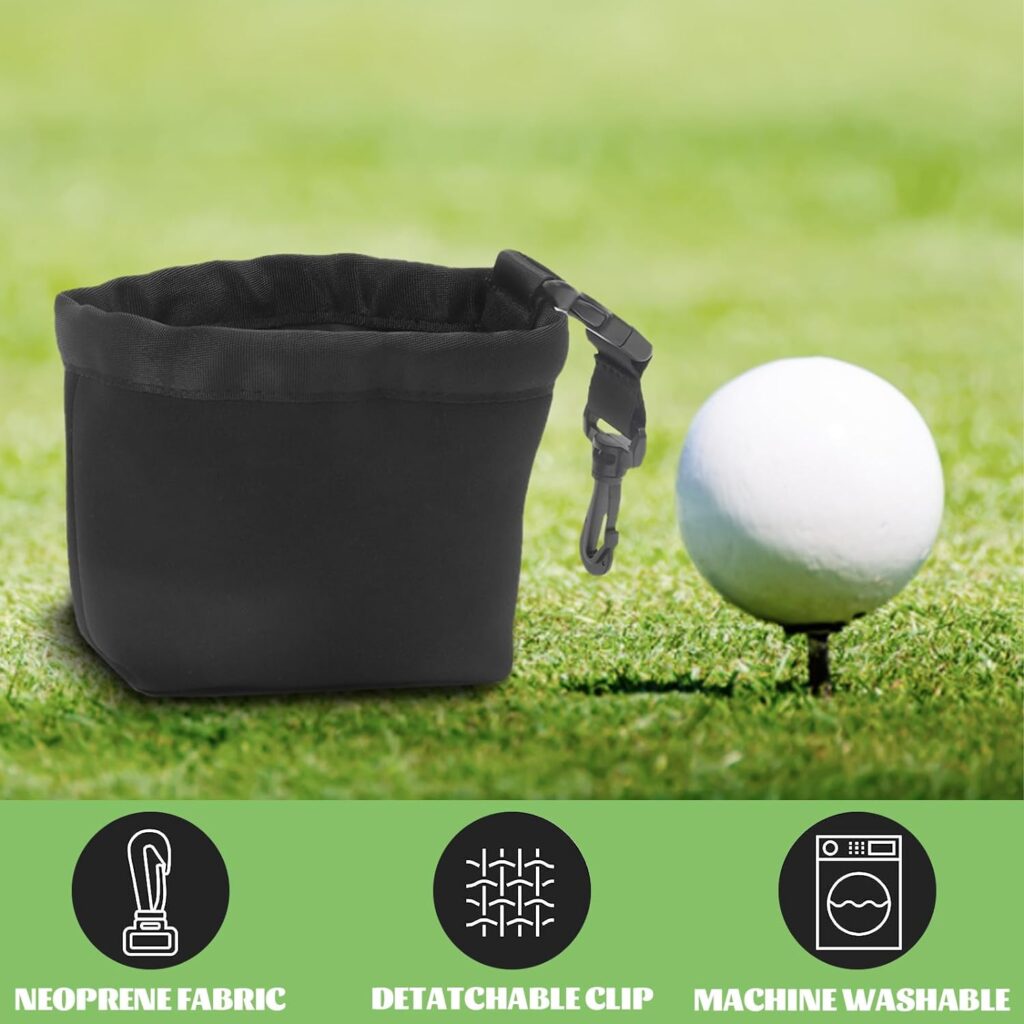 Pilipane Golf Club and Golf Ball Cleaning Bag,Portable Golf Ball Cleaner,Waterproof Clean Face Technology Liner,Detachable Clip, Golf Pouch Bag for Valuables Tee,Golf Accessories for Men Women
