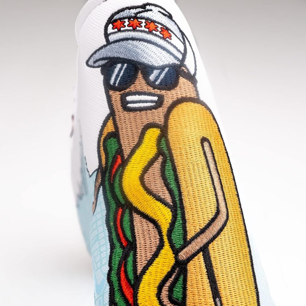Pins  Aces Chicago Dog Putter Cover - Premium, Hand-Made Leather, Hi Quality Headcover - Chicago Dog Styled, Tour Quality Golf Club Cover - Style and Customize Your Golf Bag