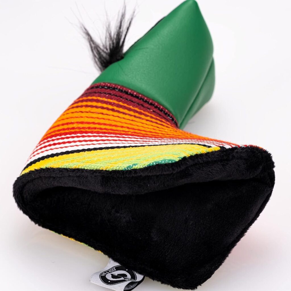 Pins  Aces LE Sugar Skull Mustache Blade Putter Head Cover - Premium, Hand-Made Leather Putter Headcover - Funny, Tour Quality Golf Club Cover - Style and Customize Your Golf Bag