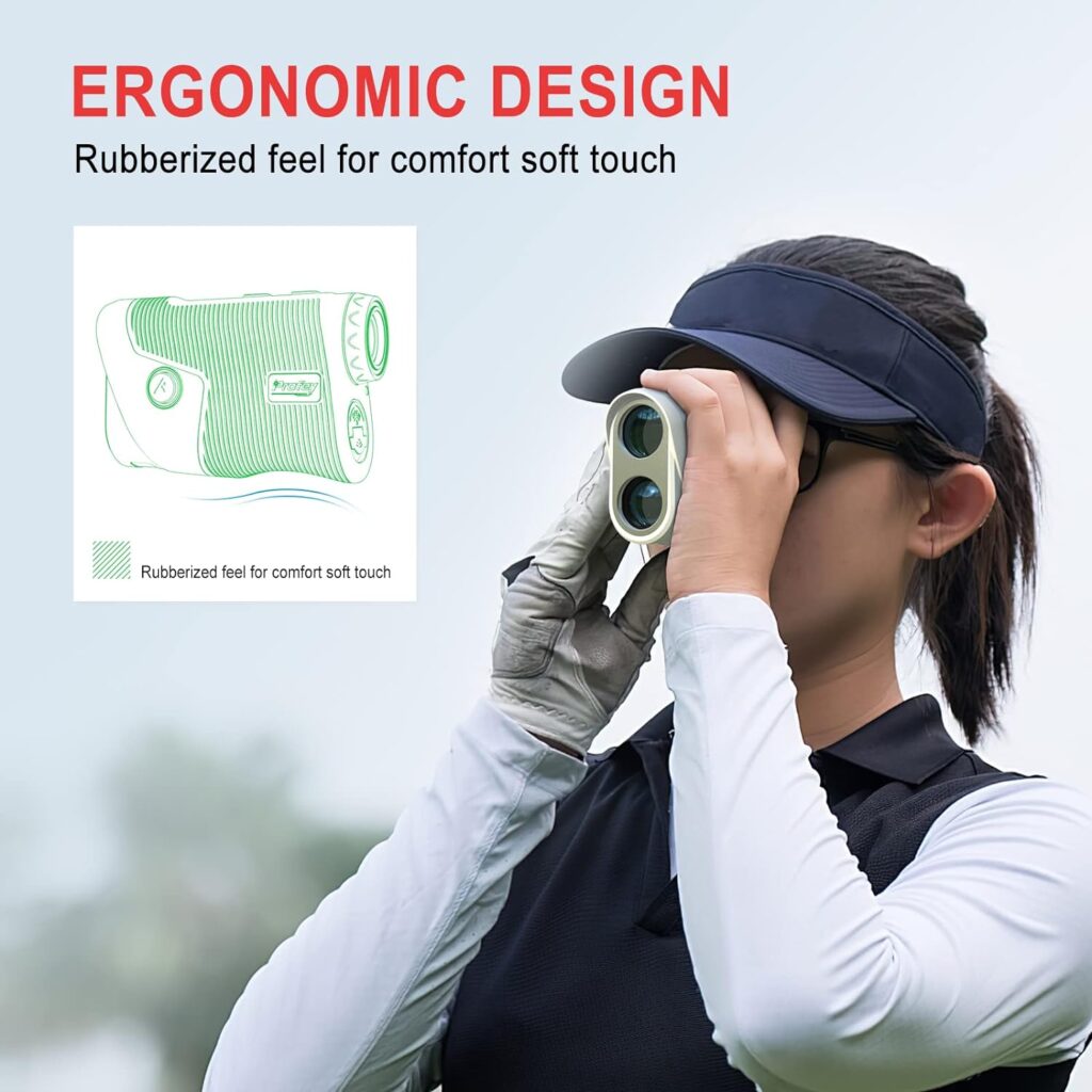Profey Range Finder Golf Rangefinder with Slope, Rechargeable Laser Rangefinder Golfing  Hunting with Type-C, 6X Magnification Golf Range Finder with High-Precision Flag Locking Vibration