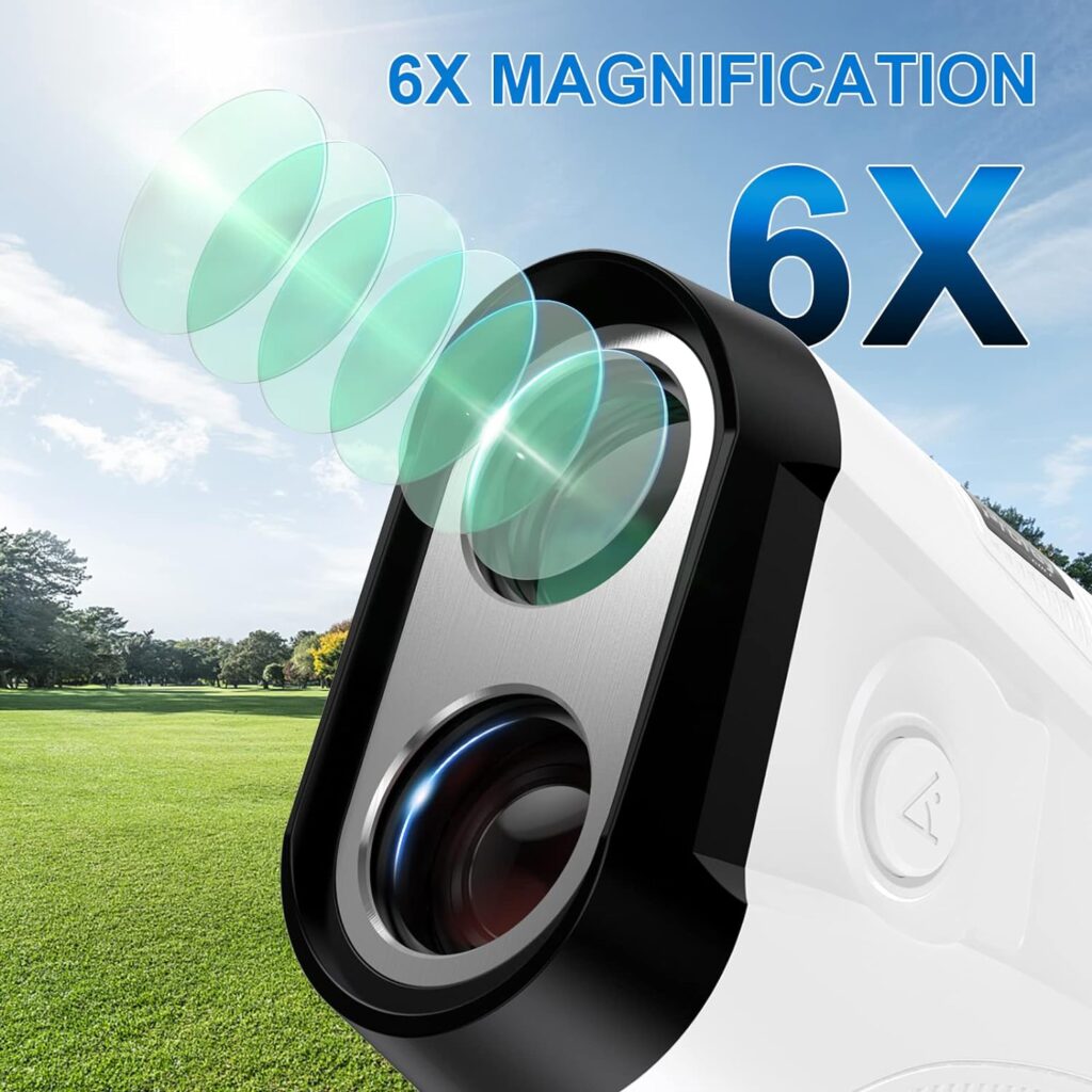 Profey Range Finder Golf Rangefinder with Slope, Rechargeable Laser Rangefinder Golfing  Hunting with Type-C, 6X Magnification Golf Range Finder with High-Precision Flag Locking Vibration