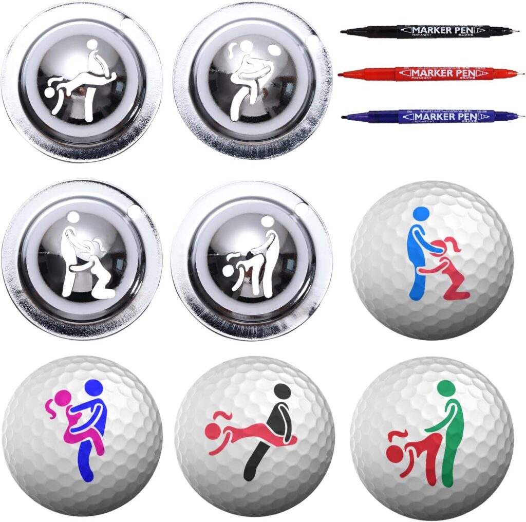 TNHINA 4pcs Golf Ball Marker Funny Golf Ball Marker Stamp Stencil Custom Tool Creative Golf Accessories,Personalized Golf Ball Alignment Marking Tool for Adults
