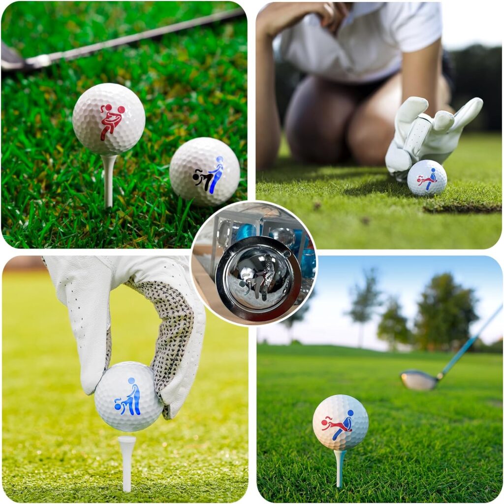 TNHINA 4pcs Golf Ball Marker Funny Golf Ball Marker Stamp Stencil Custom Tool Creative Golf Accessories,Personalized Golf Ball Alignment Marking Tool for Adults