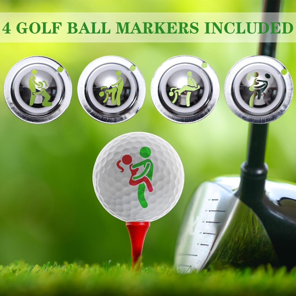 TNHINA 4pcs Golf Ball Marker Funny Golf Ball Marker Stamp Stencil Custom Tool Creative Golf Accessories,Personalized Golf Ball Alignment Marking Tool for Adults
