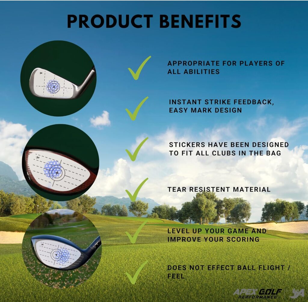 (Upgraded) Golf Impact Tape 315Pcs,Golf Stickers, Impact Tape, Golf face Tape. Golf Tape, Impact Labels Golf, Golf Tape Club face, Golf Strike Tape, Golf Club Tape. Golf Club face Impact Tape, Golf