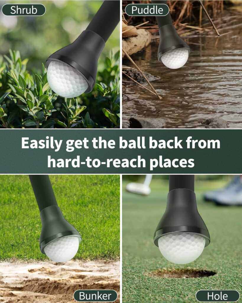 Vibit Golf Ball Retriever Grabber for Putters Golf Pick-up Portable Grip Sucker Tool Back Saver for Golfers，4 Pack