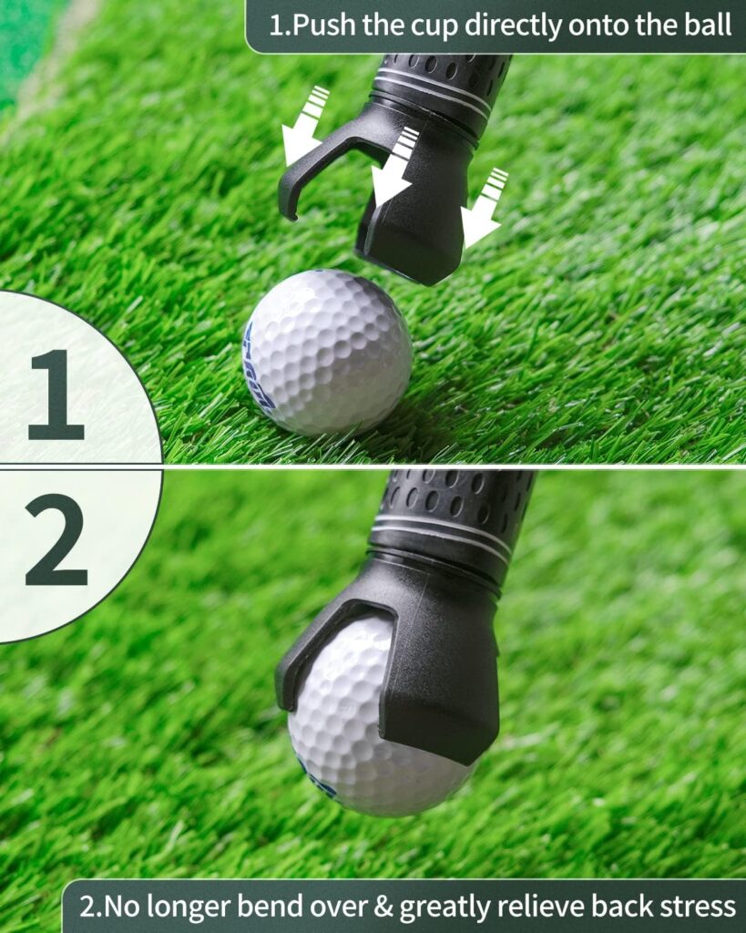 Vibit Golf Ball Retriever Grabber for Putters Golf Pick-up Portable Grip Sucker Tool Back Saver for Golfers，4 Pack