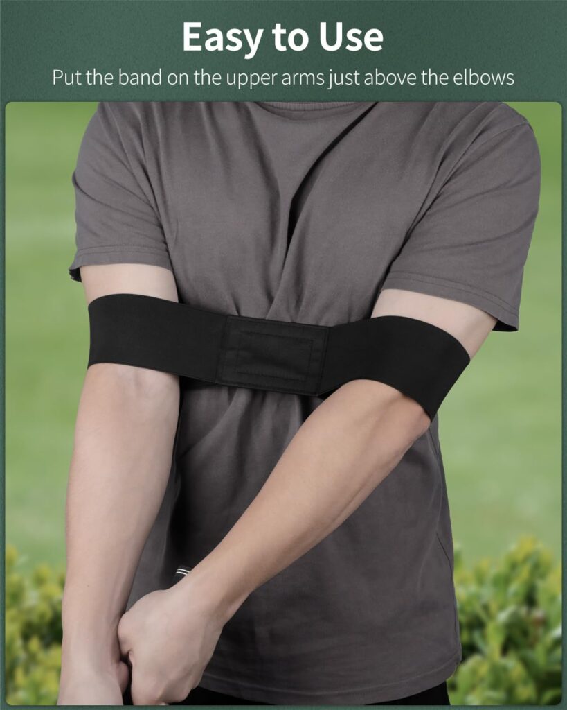 Vibit Golf Swing Training Aid Swing Correcting Trainer Tool for Golfers Beginners Arm Elbow Posture Teaching Accessory for Golf Club Practice