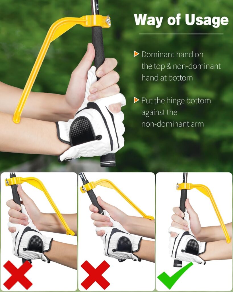 Vibit Golf Swing Training Aid Swing Correcting Trainer Tool for Golfers Beginners Arm Elbow Posture Teaching Accessory for Golf Club Practice